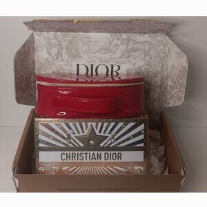 DIOR VIBRANT RED PATENT VANITY CASE